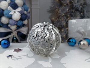 Silver Christmas tree ball "Winter Fairy Tale"